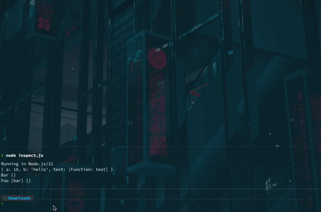 This GIF shows the output of running the JS code using Deno, Bun and Node.js