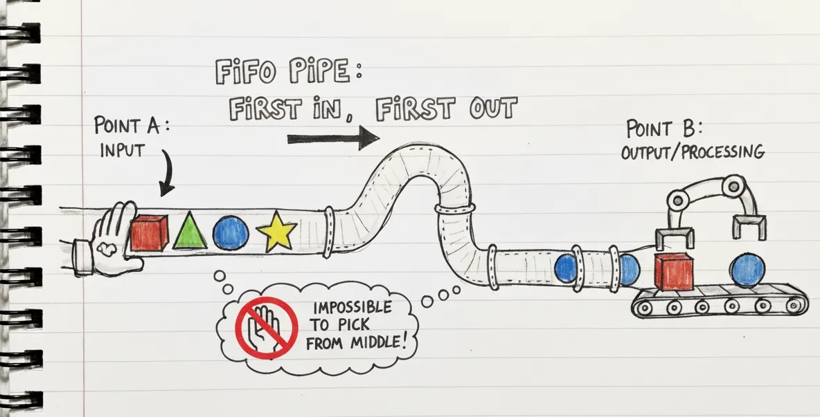Shows how data flows in a FIFO pipeline