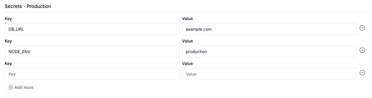 Web form to collect environment variable