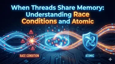 Contains the title of the post: When Threads Share Memory: Understanding Race Conditions and Atomics