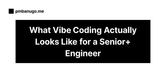 Contains the title of the post: What Vibe Coding Actually Looks Like for a Senior Engineer