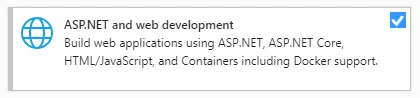 ASP.NET and web development workload